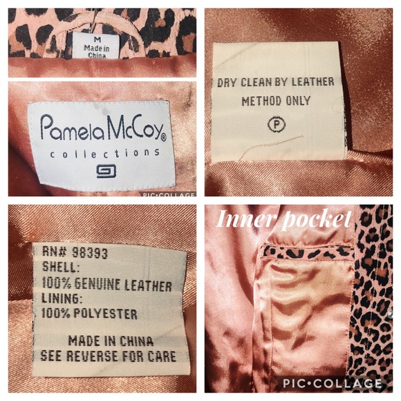 Pamela McCoy LEATHER Leopard Jacket M - Picture 8 of 8